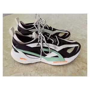 Stella McCartney Sz 8 Womens Solarglide Collab Sneakers Black Silver Green